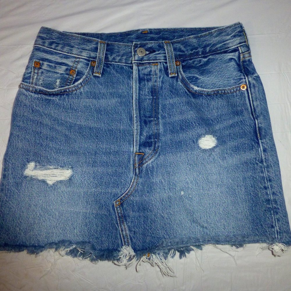 Levi's Five Pocket Button Fly Distressed Jean Ski… - image 1